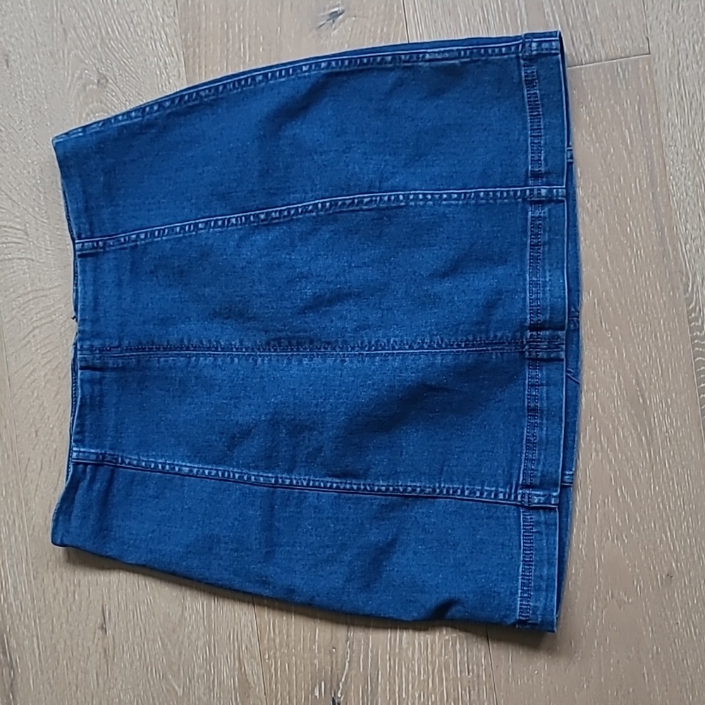 Free People Jean Skirt Women's sz 10 Modern Femme Novelty Denim Mini Skirt